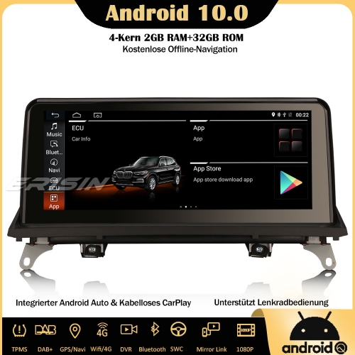 Erisin ES2670i 10.25" IPS Android 10.0 Autoradio DAB+ GPS CarPlay Wifi SWC Navi TPMS Bluetooth 4G Für BMW X5 E70 X6 E71
