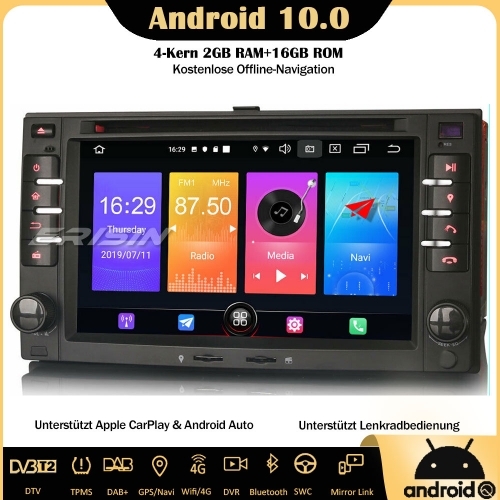 Erisin ES2732K Android 10.0 Autoradio GPS DAB+Wifi CarPlay DVD Navi Für KIA Sorento Optima Sportage Cerato Cee'd Rio