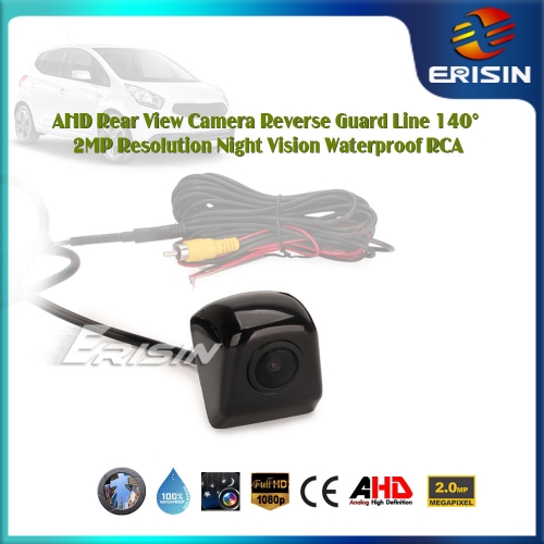 Erisin ES586 HD 1080P AHD Auto Rueckfahrkamera 140 ° Fischaugen 2MP Nachtsicht Wasserdicht mit umgekehrter Führungslinie