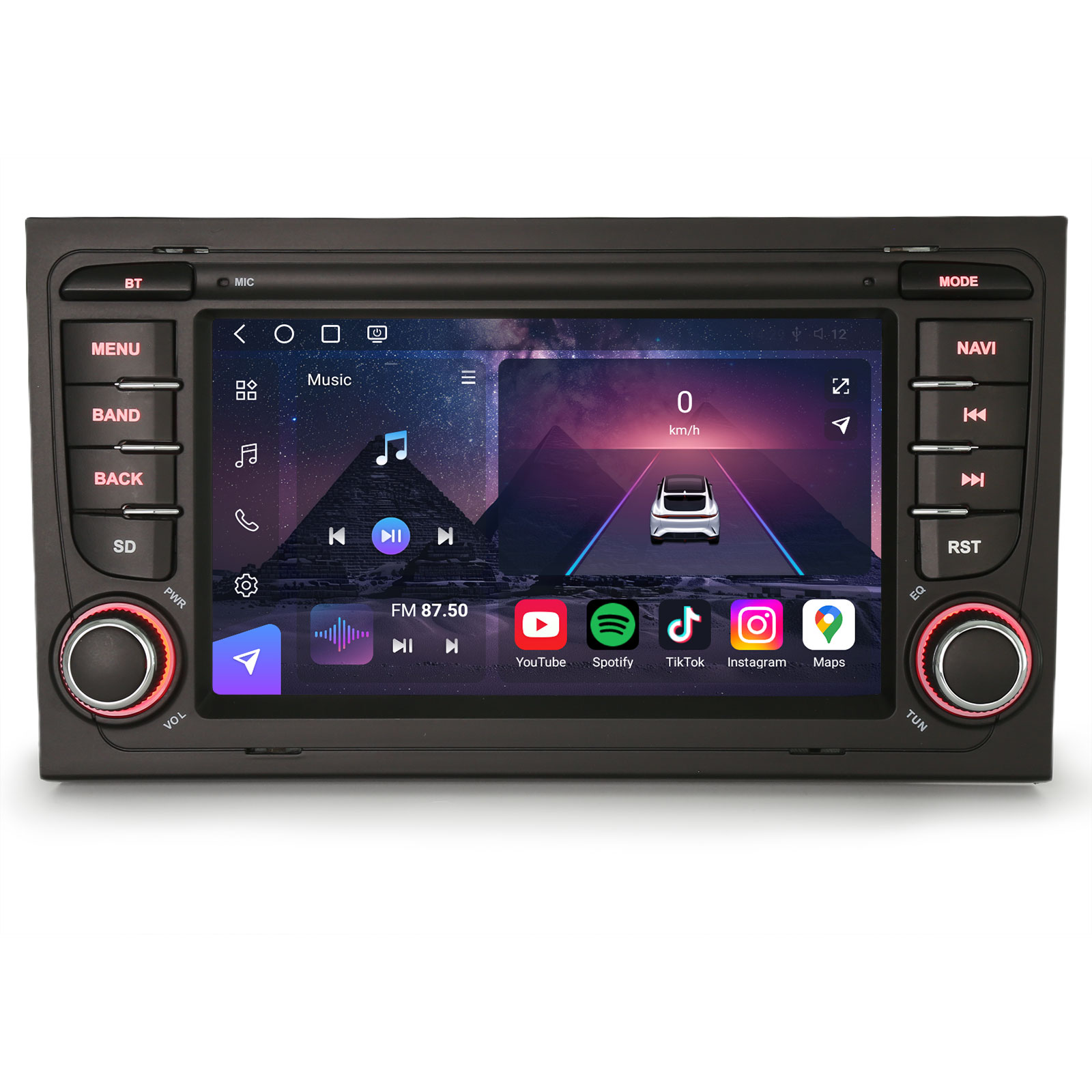Erisin ES9074A 7" 8-Kern 8GB+128GB Android 16 Autoradio Für Audi A4 B9 B7 8E 8F S4 RS4 RNS-E Seat Exeo GPS Navigation CarPlay Android Auto DSP Wifi 4G
