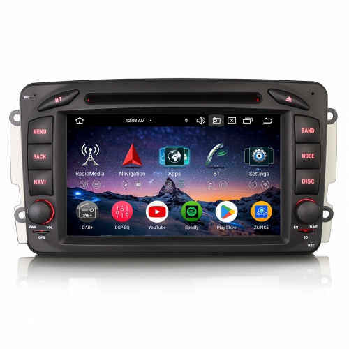 Erisin ES6563C 7 Zoll Android 16 Autoradio GPS Navigation Für Mercedes C/CLK/G Klasse W203 W209 Viano Vito W463 CarPlay Android Auto DAB+ Canbus OBD