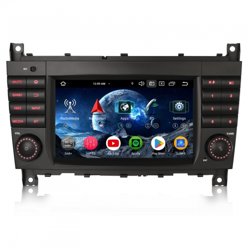 Erisin ES5569C 7 Zoll 8-Kern Android 16 Autoradio GPS Navigation CarPlay DAB+ RDS Touchscreen Für Mercedes Benz CLC/G/C Klasse W203 W463