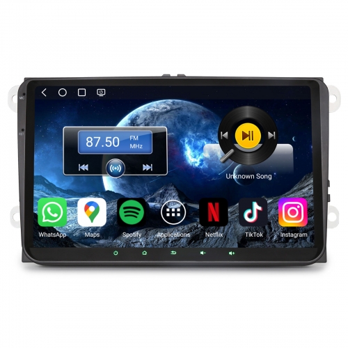 Erisin ES6691V 9" 8-Kern 4GB+64GB Android 14 Autoradio GPS Navi CarPlay Für VW Golf 5/6 T5 Passat Polo 6R Tiguan Touran Jetta Caddy Seat Skoda