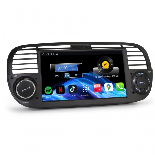 Erisin ES6550FB 7" Qualcomm Android 16 Autoradio CarPlay GPS Navi für Fiat 500/500C/500S/500E Bluetooth Android Auto Canbus SWC Touchscreen