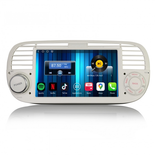 Erisin ES6550FW 7" Qualcomm Android 16 Autoradio GPS Navi für Fiat 500/500C/500S/500E CarPlay Android Auto Bluetooth DAB+ Canbus Touchscreen IPS