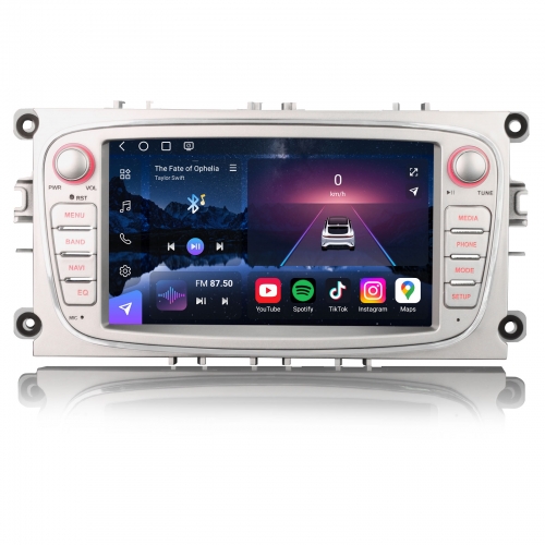 Erisin ES9068FS Qualcomm 7 Zoll Android 16 Autoradio GPS Navigation für Ford Focus S-Max C-Max Mondeo Galaxy CarPlay Android Auto DAB+ RDS Wifi