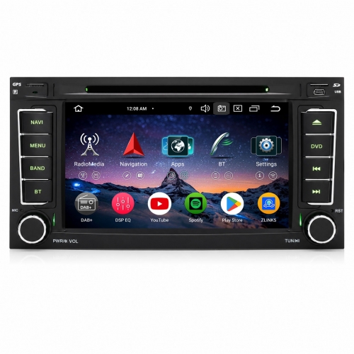 Erisin ES6556T 7-Zoll Android 16 Autoradio mit CD Player GPS Navigation für VW Touareg CarPlay Android Auto DAB+ RDS FM Canbus Lenkradsteuerung