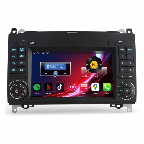Erisin 64Go Android 14 Autoradio Navi pour Mercedes Benz Classe A/B W169 W245 Sprinter Viano Vito VW Crafter CarPlay WiFi 4G USB Bluetooth DAB+ES6672B