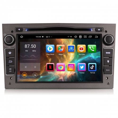Erisin 8 Core Android 14 Autoradio 6+128Go DAB+ Navi pour OPEL Astra H Corsa D Vivaro Combo Vectra Zafira CarPlay Android Auto WiFi Bluetooth ES8660PG