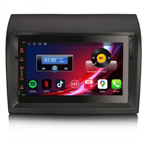 Erisin Qualcomm 4+64Go Android 14 Autoradio Navi pour FIAT DUCATO CITROEN JUMPER PEUGEOT BOXER CarPlay Android Auto WiFi 4G USB Bluetooth DAB+ ES6674F