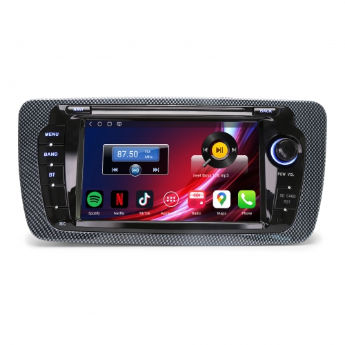 Erisin Qualcomm 8 Cœur 4Go+64Go Android 14 Autoradio Navigateur pour SEAT IBIZA 2009-2013 CarPlay Android Auto WiFi 4G USB Bluetooth 5.1 DAB+ ES6622S