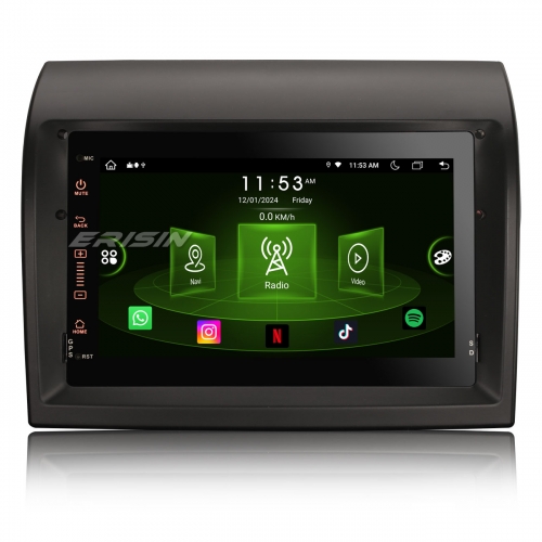Erisin 8 Cœur Android 14 4Go+64Go Autoradio pour Fiat Ducato Peugeot Boxer Citroen Jumper CarPlay Android Auto sans Fil WiFi 4G USB DAB+ Navi ES8974D