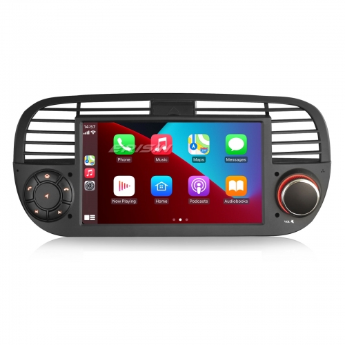 Erisin 8-Cœur Android 14 4Go+64Go Autoradio Navi pour Fiat 500 500C 500S 500E Apple CarPlay Android Auto WiFi Canbus OBD Bluetooth TPMS DAB+ ES8905FB