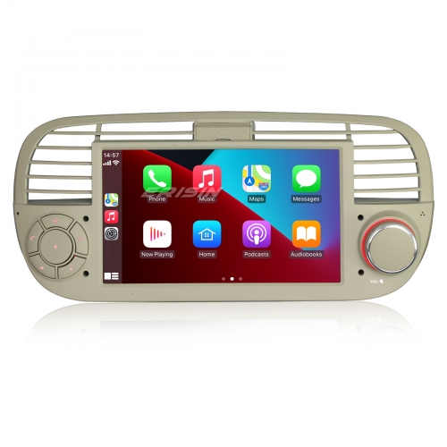 Erisin 8-Cœur Android 14 4Go+64Go Autoradio Navi pour Fiat 500 500C 500S 500E Apple CarPlay Android Auto WiFi Canbus OBD Bluetooth TPMS DAB+ ES8905FW