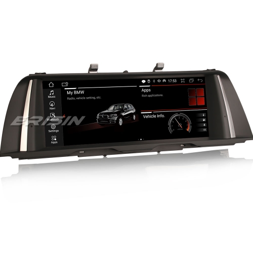 Erisin 10,25" 8 Cœurs 4Go+64Go Android 14 Autoradio Pour BMW 5er F10/F11 CIC Idrive Apple CarPlay Android Auto DAB+ Navigateur Bluetooth WiFi ES3210I