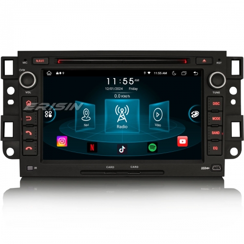Erisin 8 Cœurs Android 14 4Go+64Go Autoradio pour Chevrolet Aveo/Epica/Captiva CarPlay Android Auto WiFi 4G DVD USB Bluetooth DAB+ Navigateur ES8976C