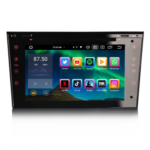 Erisin Android 16 4GB+64GB Head Unit DAB+ Sat Nav for OPEL Astra H Corsa D Vivaro Antara Meriva Zafira CarPlay Android Auto WiFi Bluetooth 5.0 ES8573P