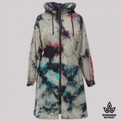 Graffiti Tie-Dye Big Lightweight Jacket with String Hood