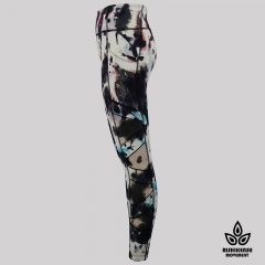 Graffiti Tie-Dye Leggings with Mesh Inserts on Legs and Pockets Detail Grattifi