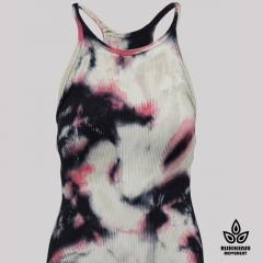 Graffiti Tie-Dye Jumpsuit with Elastic Straps Graffiti