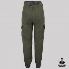 Dirty Washed Tencel Wide Pant in Green