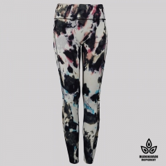 Graffiti Tie-Dye Leggings with Mesh Inserts on Legs and Pockets Detail Grattifi