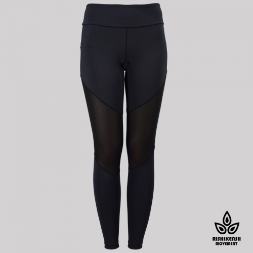 Free Mesh Insert Seamless Leggings in Black Free