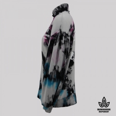 Graffiti Tie-Dye Sweatshirt with Roll Neck and Fitted Cuffs