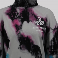 Graffiti Tie-Dye Sweatshirt with Roll Neck and Fitted Cuffs