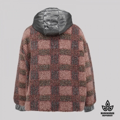 Teddy Check Hooded Coat