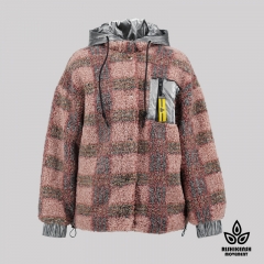 Teddy Check Hooded Coat