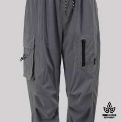 Drawstring Pants with Functional Pockets and Fitted Hems