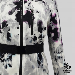 Tie-Dye Soft Zipper Jacket with Adjustable Waistband