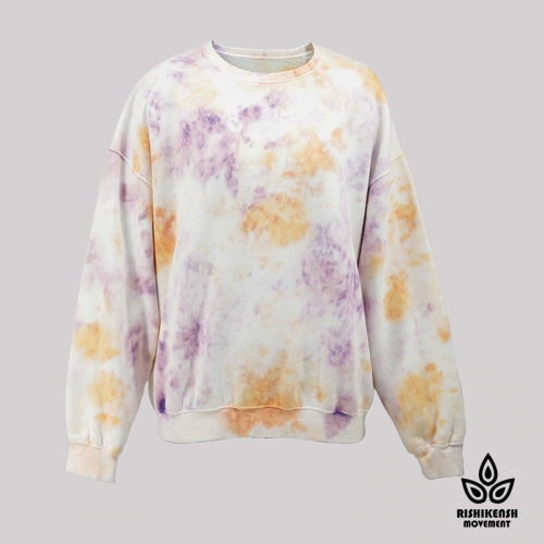 Purple Met Orange Tie-Dye Fleece Sweatshirt