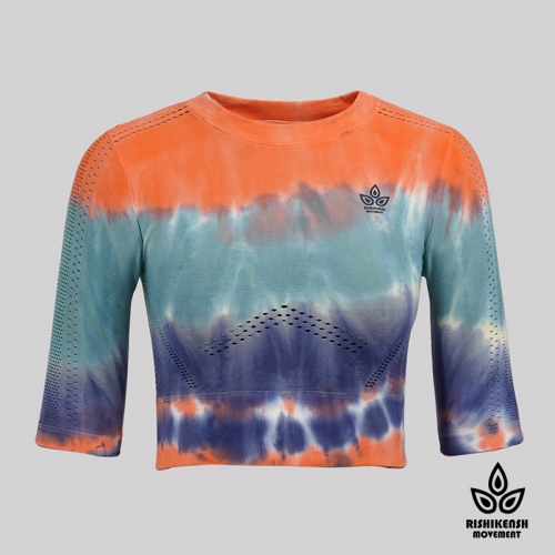 Oshyo Tie-Dyed Multiple Color Layers Stretchy Top