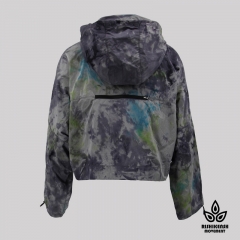 Tie-Dye Waterproof Lightweight Zip Fastening Jacket