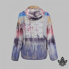 Tie-Dye Waterproof Lightweight Zip Fastening Jacket