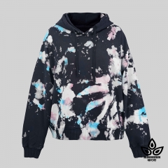 Cotton Tie-Dye and Discharged Drawstring Hoddie