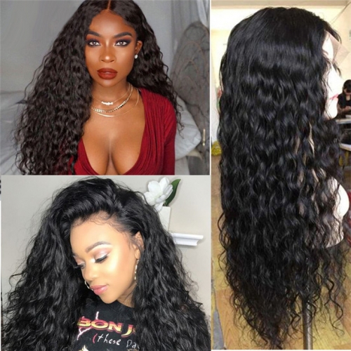 QueenWeaveHair 13x6 Lace Wig With Baby Hair Water Wave Human Hair Wig