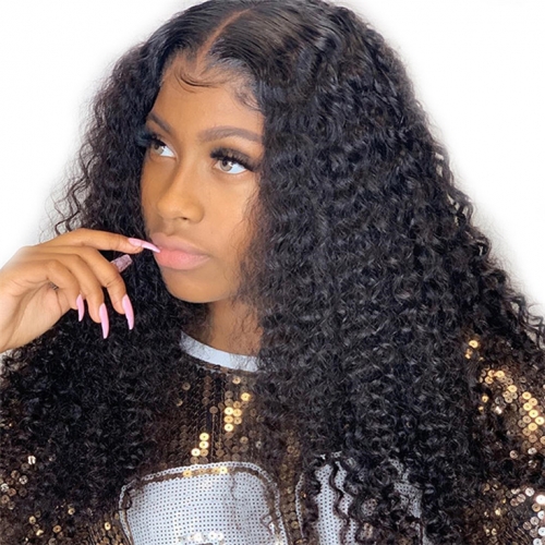 QueenWeaveHair 360 Afro Kinky Curly Frontal Lace Front Wigs With Baby Hair