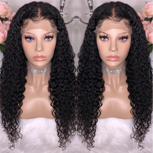 QueenWeaveHair Deep Curly Pre Plucked 360 Lace Wig Human Hair With Baby Hair