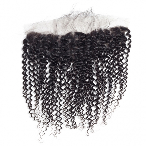 QueenWeaveHair Afro Kinky Curly Lace Frontal Human Hair With Baby Hair