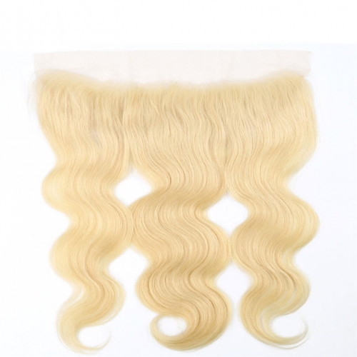 QueenWeaveHair Honey Blonde Body Wave Transparent Lace Frontal With Baby Hair