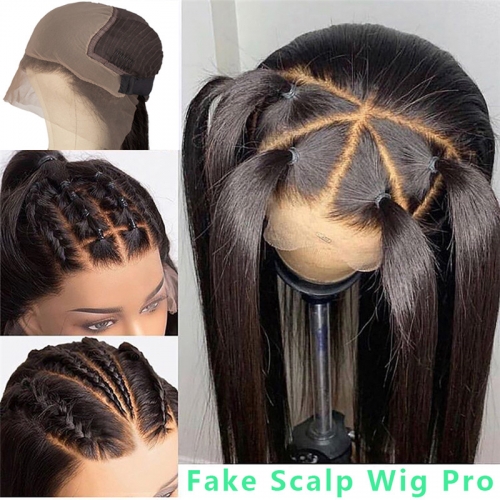 Queen Weave Hair Straight Fake Scalp Wigs Human Hair Body Wave Fake Scalp Wig Cap For Sale