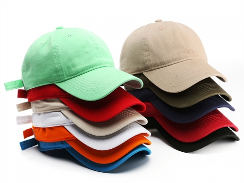 Washed cotton sun-protected baseball cap with curved eaves