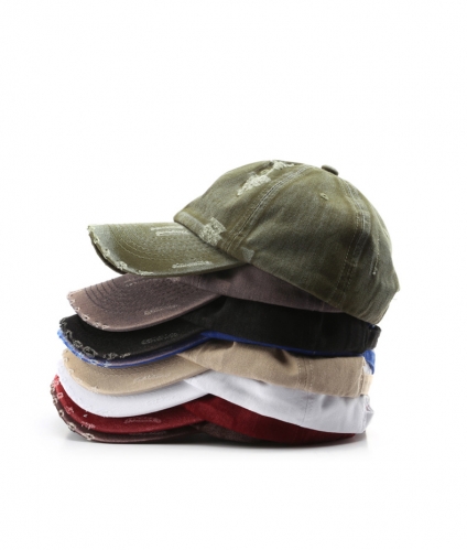 Hat female spring and autumn solid color personality hole good wash baseball cap Japanese outdoor men's sports leisure cap