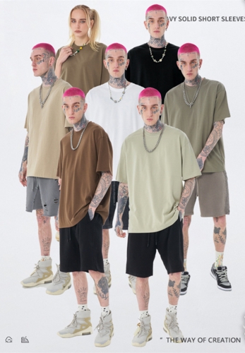 260G earth color loose T-shirt 15 colors