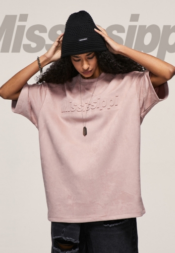 Loose Fitting Street Suede T Shirt