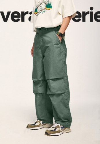 Two Loose Wide Leg Paratrooper Pants