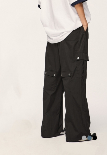 Multi Pocket Work Suit Wide Leg Pants